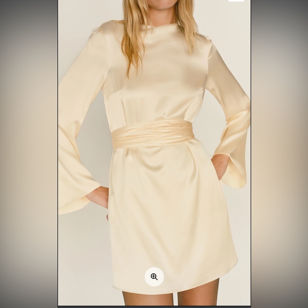 Reformation Astrid Silk Long Sleeve Mini Dress